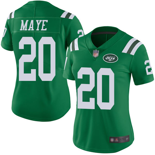 New York Jets Limited Green Women Marcus Maye Jersey NFL Football #20 Rush Vapor Untouchable->women nfl jersey->Women Jersey